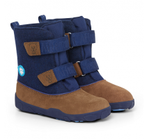 Detská barefoot obuv Affenzahn Minimal Highboot Leather - Bear/Dark Blue/Brown